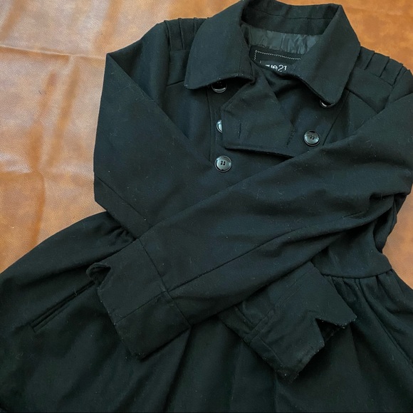 Rue 21 | Military Pea Coat with Tulle Skirt | Black | M - Picture 3 of 10